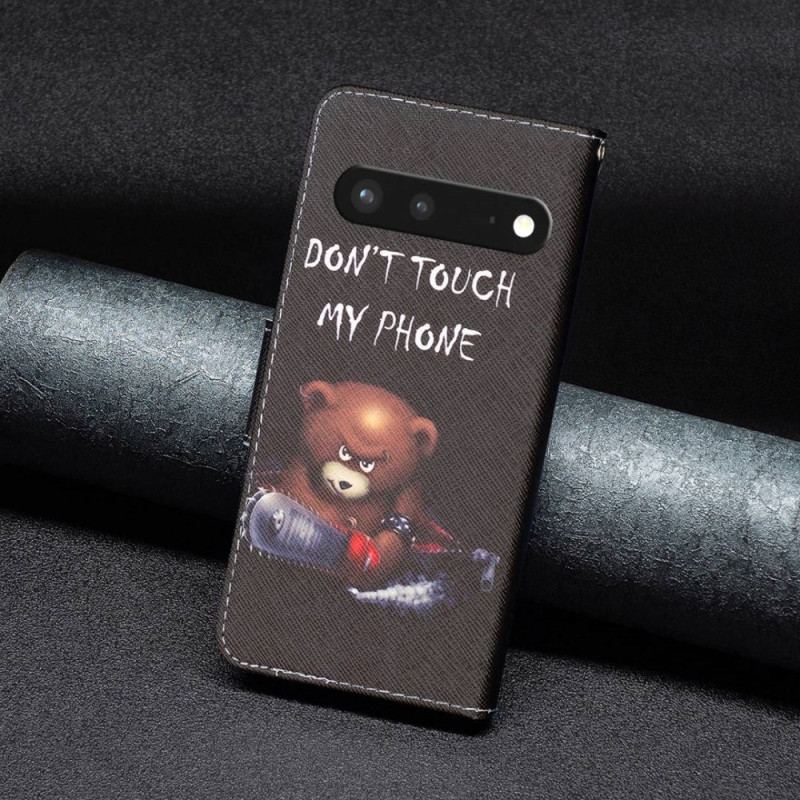Capa Flip Para Google Pixel 7 Urso Perigoso