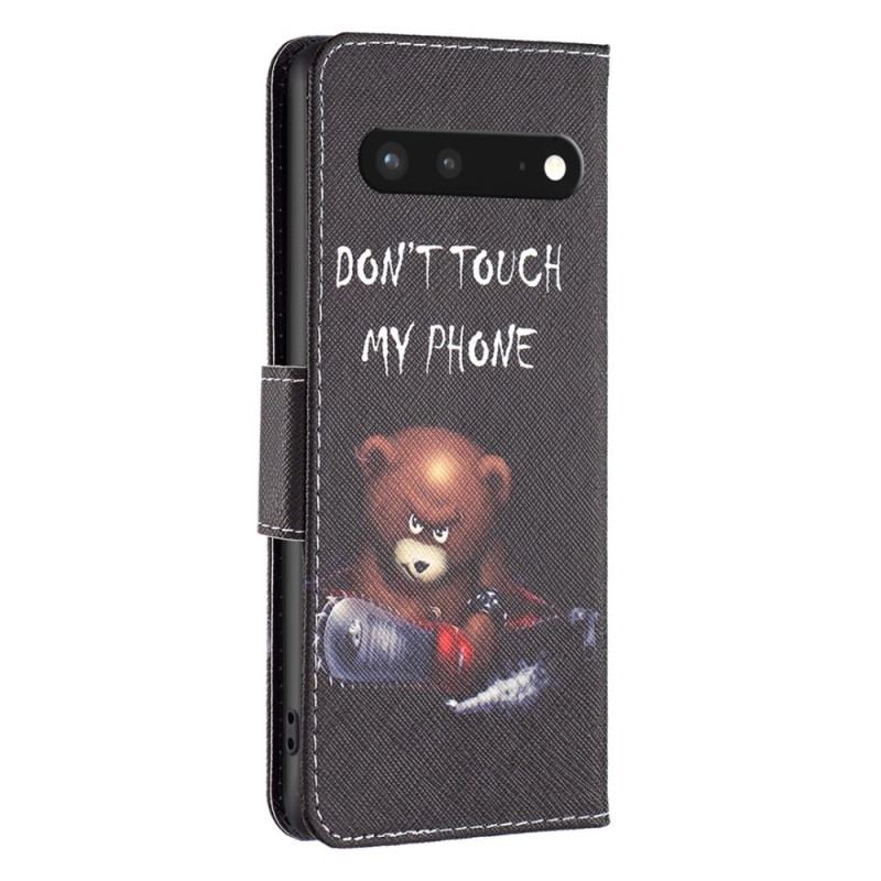 Capa Flip Para Google Pixel 7 Urso Perigoso