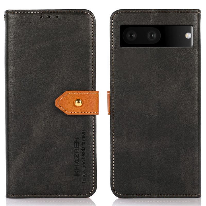 Capa Folio Para Google Pixel 7 Fecho Dourado Bicolor Khazneh