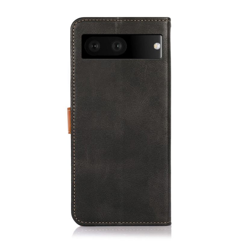 Capa Folio Para Google Pixel 7 Fecho Dourado Bicolor Khazneh