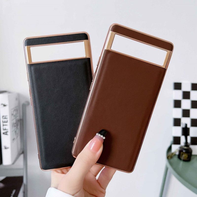 Capa Para Google Pixel 7 Elegância Em Couro Genuíno