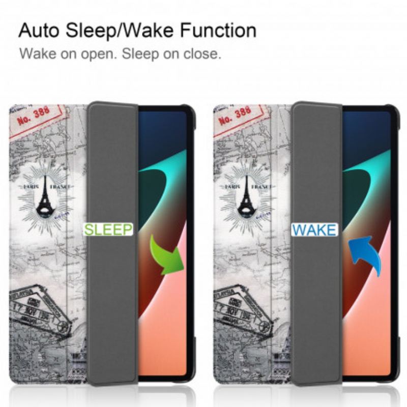Capa De Celular Para Xiaomi Pad 5 Suporte Para Caneta Torre Eiffel