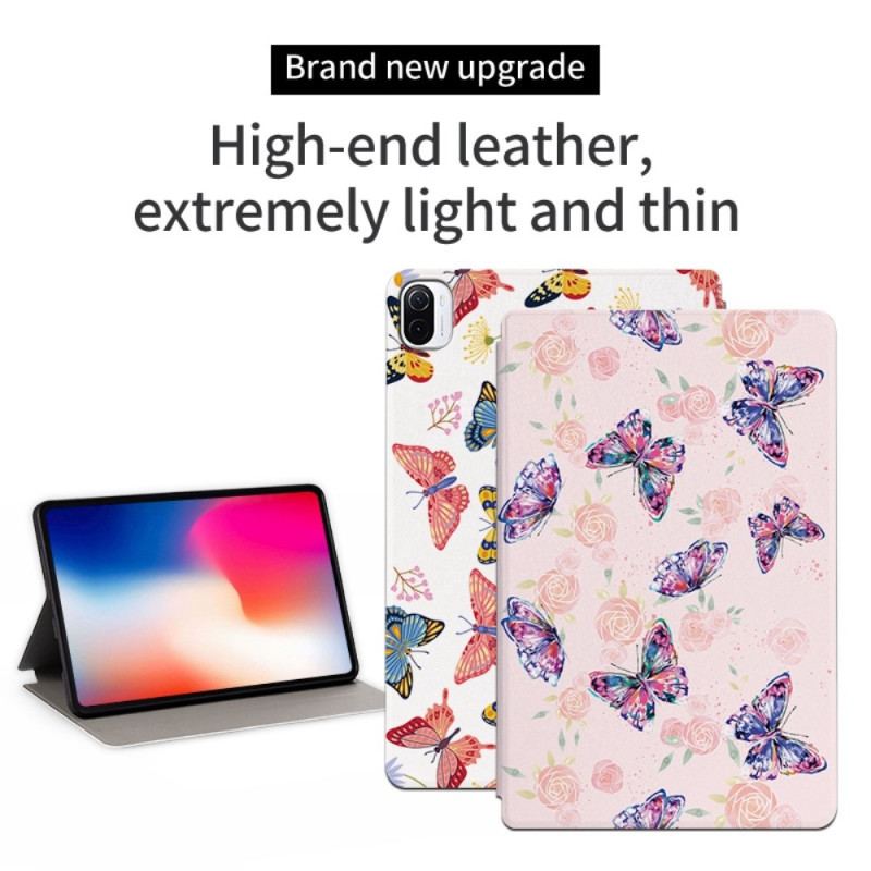 Capa De Couro Para Xiaomi Pad 5 Borboletas Solteiras