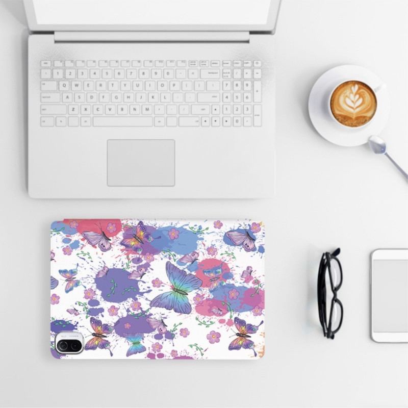 Capa De Couro Para Xiaomi Pad 5 Borboletas Solteiras
