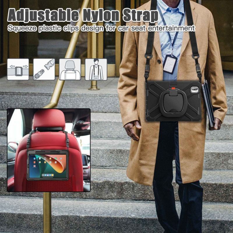 Capa Para Xiaomi Pad 5 Anel Giratório E Alça De Transporte