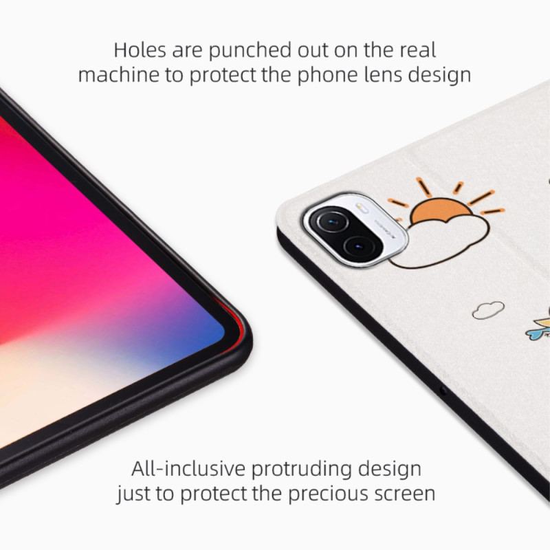 Capa Para Xiaomi Pad 5 Crocodilo Assobiando De Couro Sintético