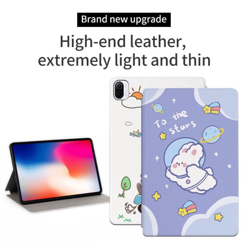 Capa Para Xiaomi Pad 5 Crocodilo Assobiando De Couro Sintético