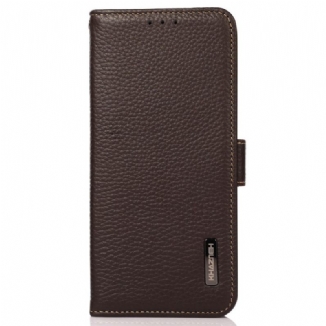 Capa Em Pele Para Samsung Galaxy M33 5G Couro De Lichia Khazneh Rfid