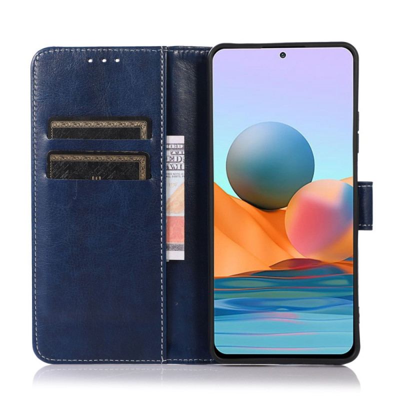 Capa Em Pele Para Samsung Galaxy M33 5G Estilo De Couro E Costuras