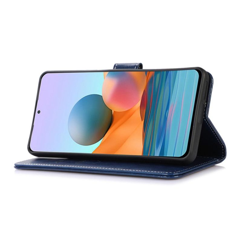 Capa Em Pele Para Samsung Galaxy M33 5G Estilo De Couro E Costuras