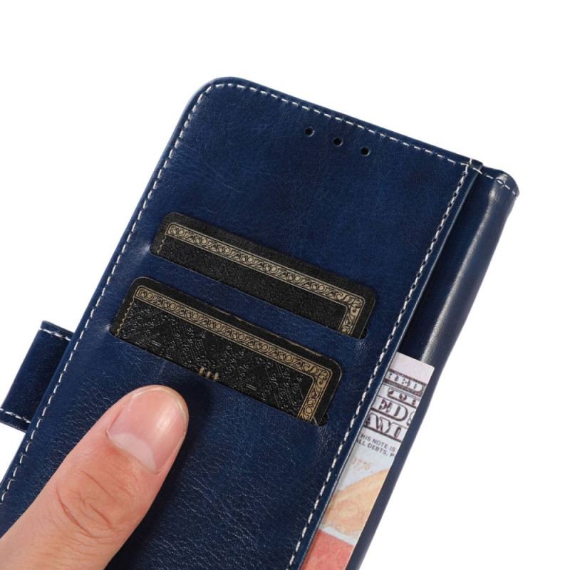Capa Em Pele Para Samsung Galaxy M33 5G Estilo De Couro E Costuras