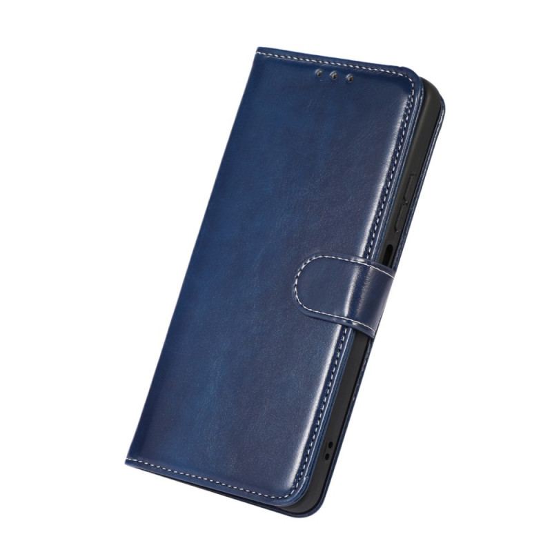 Capa Em Pele Para Samsung Galaxy M33 5G Estilo De Couro E Costuras