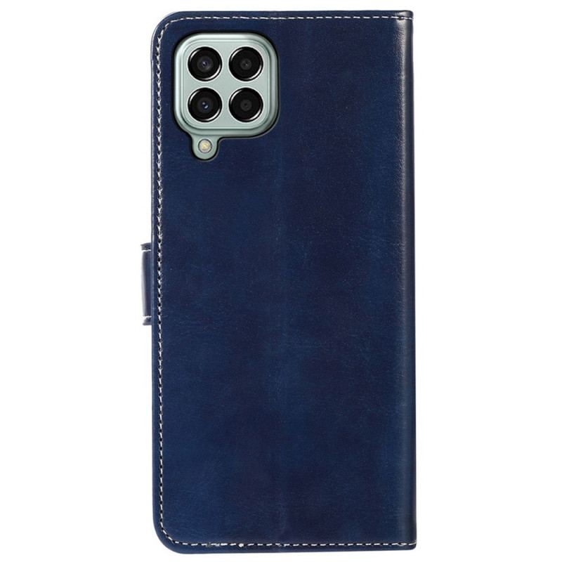 Capa Em Pele Para Samsung Galaxy M33 5G Estilo De Couro E Costuras