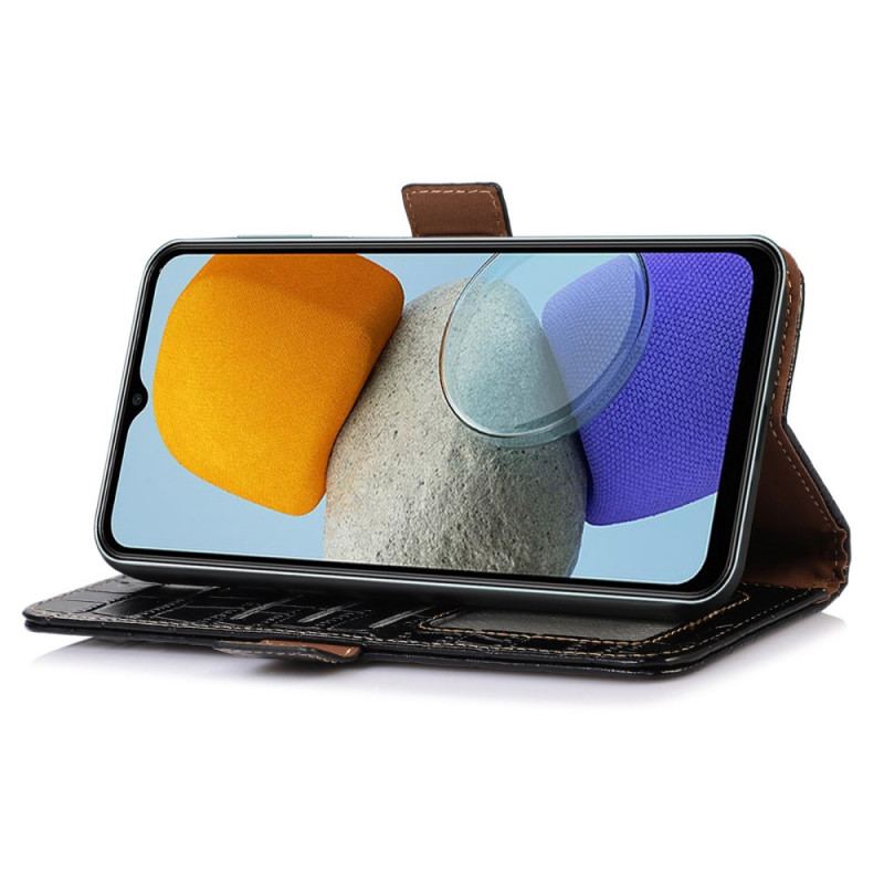 Capa Em Pele Para Samsung Galaxy M33 5G Rfid Estilo Crocodilo
