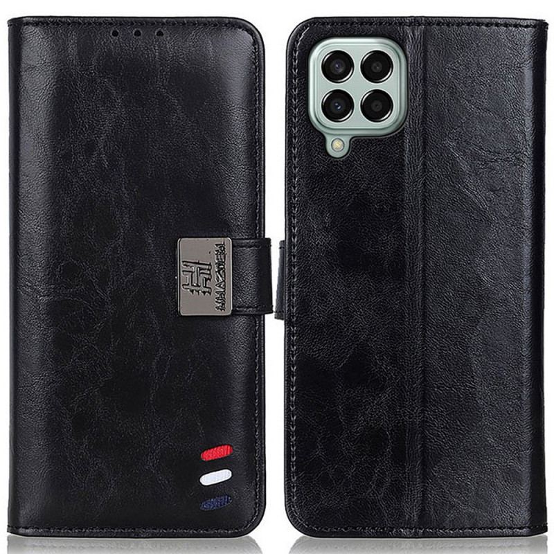Capa Flip Para Samsung Galaxy M33 5G Fecho Prata Tricolor