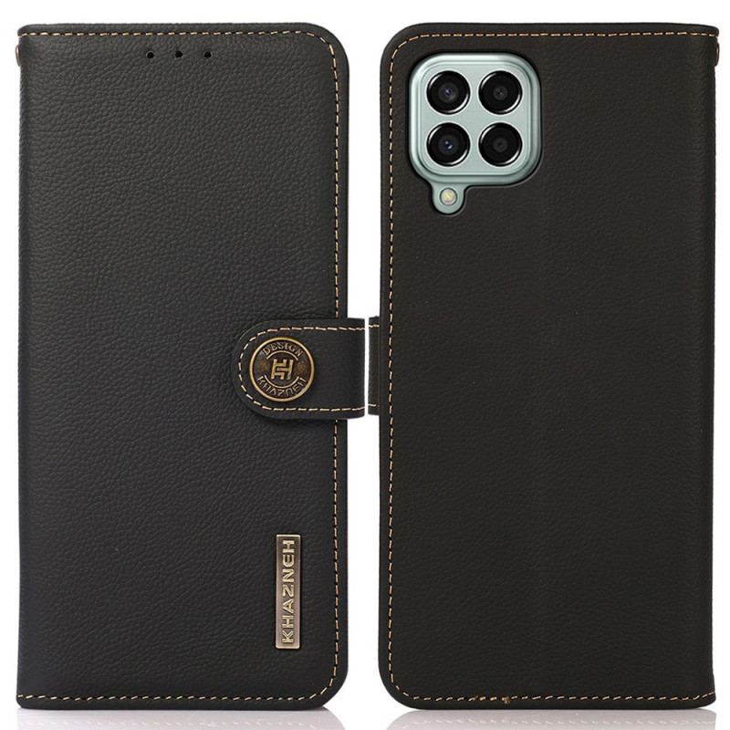 Capa Flip Para Samsung Galaxy M33 5G Khazneh Rfid Couro Genuíno
