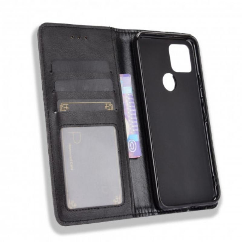 Capa De Celular Para Google Pixel 5 Flip Efeito Couro Vintage Estilizado