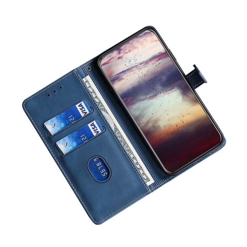 Capa De Couro Para Google Pixel 5 Couro Sintético Bicolor Estiloso