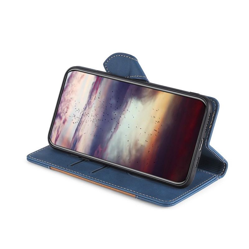 Capa De Couro Para Google Pixel 5 Couro Sintético Bicolor Estiloso
