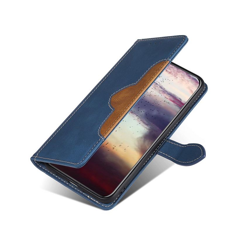Capa De Couro Para Google Pixel 5 Couro Sintético Bicolor Estiloso