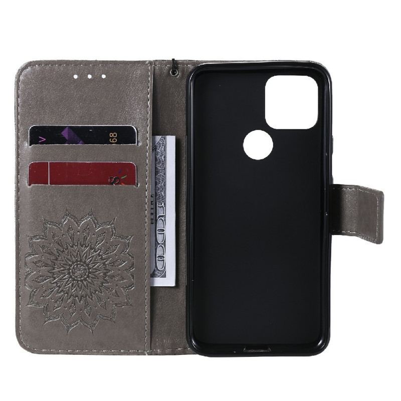 Capa Flip Para Google Pixel 5 Flor Do Sol