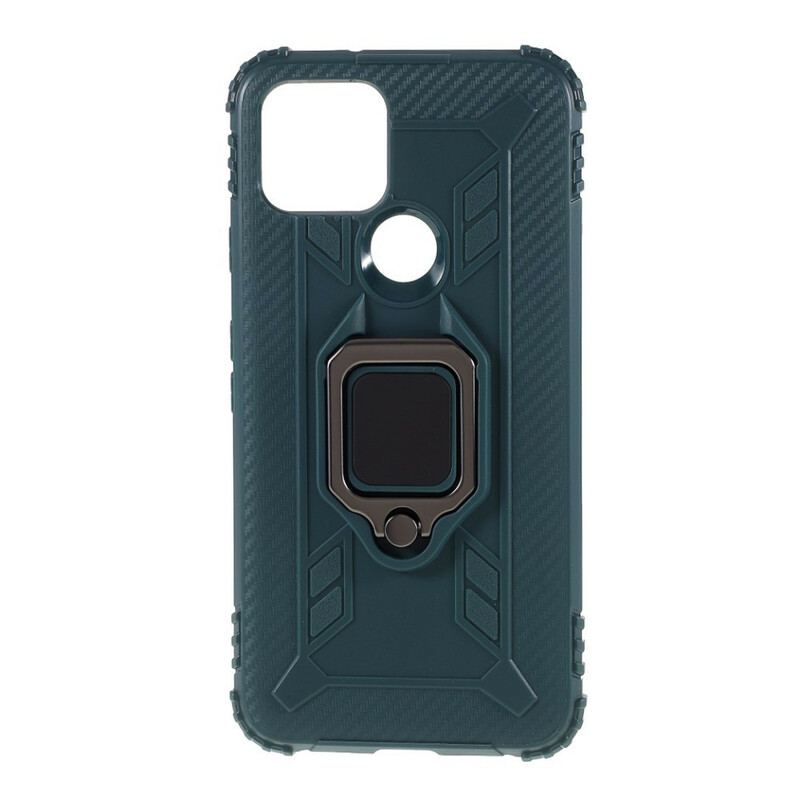 Capa Para Google Pixel 5 Anel E Fibra De Carbono