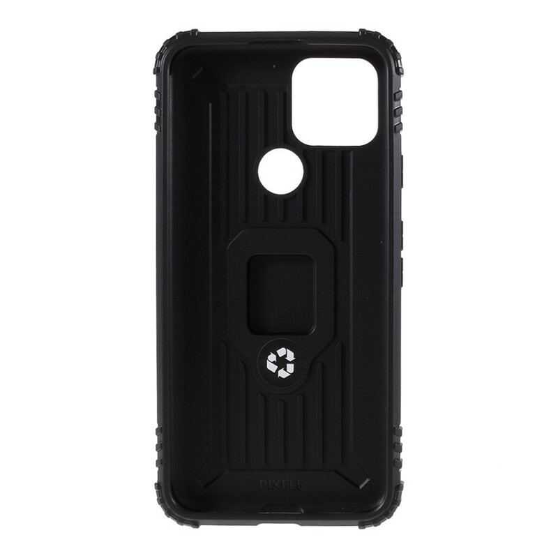 Capa Para Google Pixel 5 Anel E Fibra De Carbono