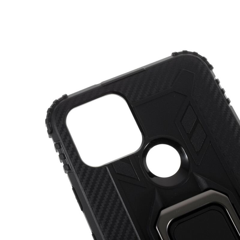 Capa Para Google Pixel 5 Anel E Fibra De Carbono