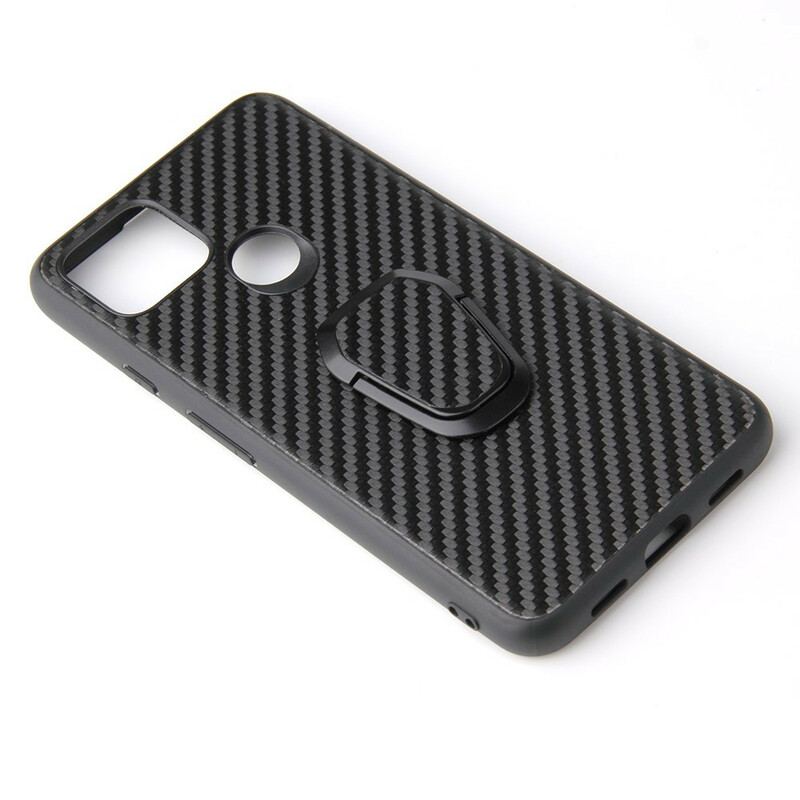 Capa Para Google Pixel 5 Suporte De Anel De Fibra De Carbono
