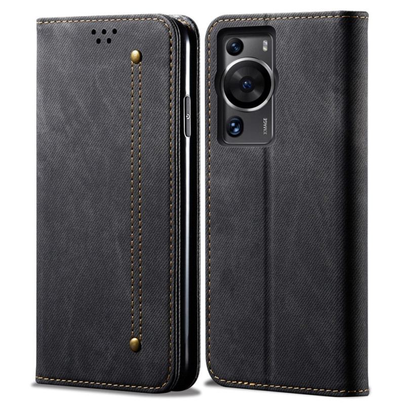 Capa De Celular Para Huawei P60 Pro Flip Tecido Jeans