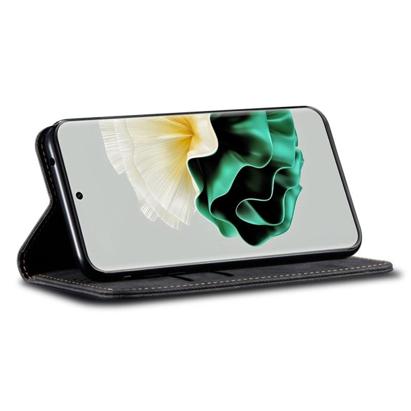 Capa De Celular Para Huawei P60 Pro Flip Tecido Jeans