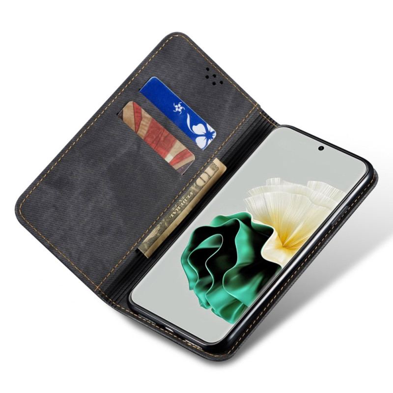 Capa De Celular Para Huawei P60 Pro Flip Tecido Jeans