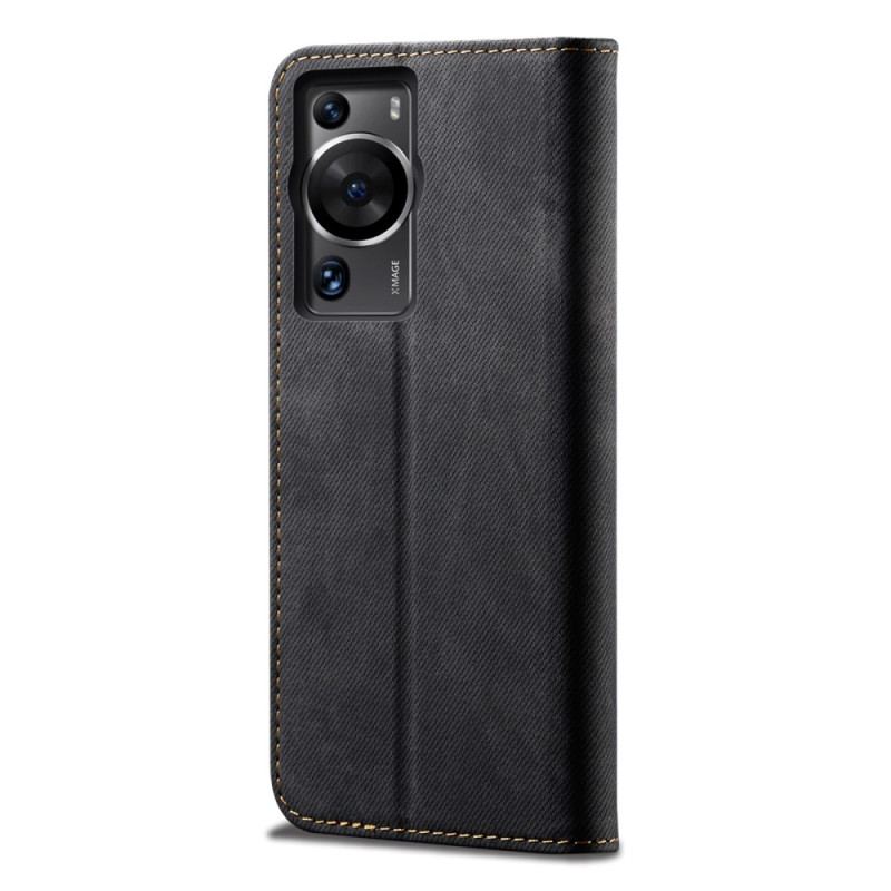 Capa De Celular Para Huawei P60 Pro Flip Tecido Jeans