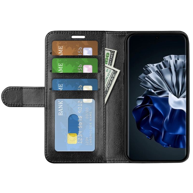 Capa Em Pele Para Huawei P60 Pro Clássico Vintage