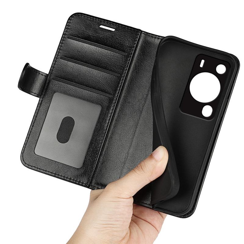 Capa Em Pele Para Huawei P60 Pro Clássico Vintage