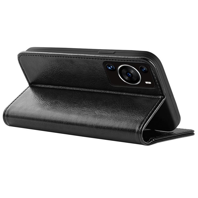 Capa Em Pele Para Huawei P60 Pro Clássico Vintage