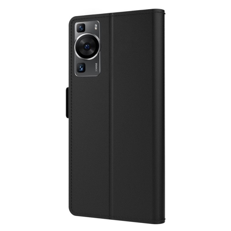 Capa Em Pele Para Huawei P60 Pro Espelho E Porta-cartões Removível