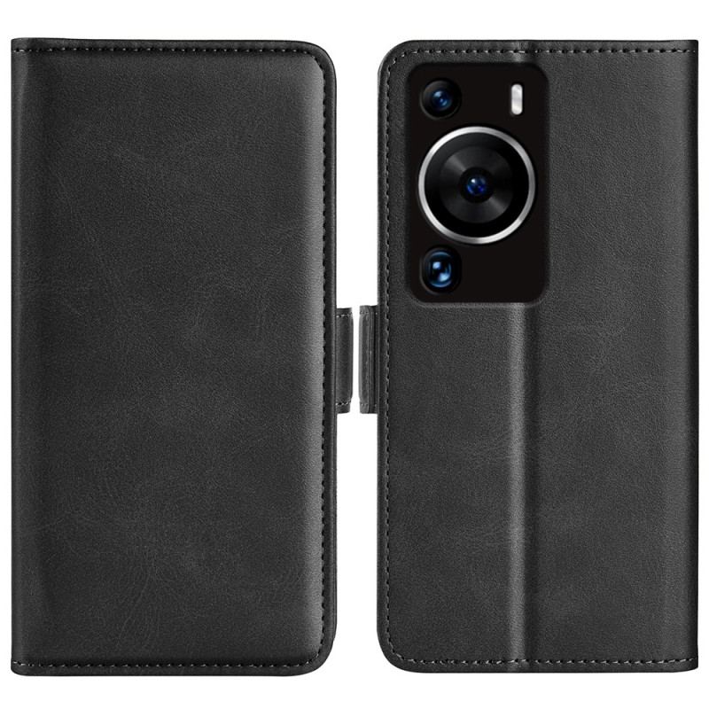 Capa Flip Para Huawei P60 Pro De Couro Aba Dupla