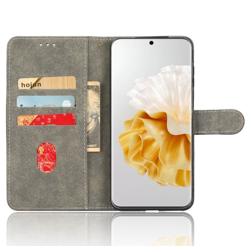 Capa Flip Para Huawei P60 Pro Rfid Clássico Com Cordão