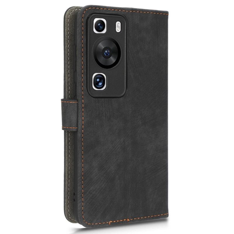 Capa Flip Para Huawei P60 Pro Rfid Clássico Com Cordão