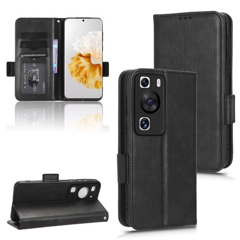 Capa Folio Para Huawei P60 Pro Triângulos Com Alça