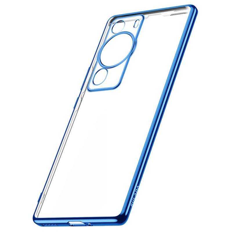 Capa Para Huawei P60 Pro Bordas Estilo Metal Transparente Sulada