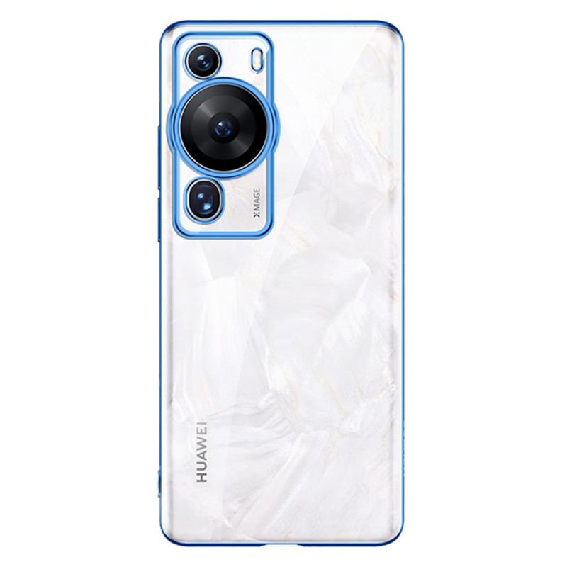 Capa Para Huawei P60 Pro Bordas Estilo Metal Transparente Sulada