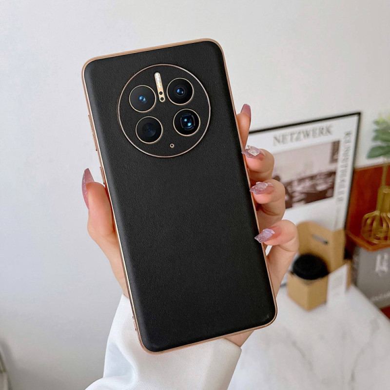 Capa Para Huawei Mate 50 Pro Cor De Couro Genuíno
