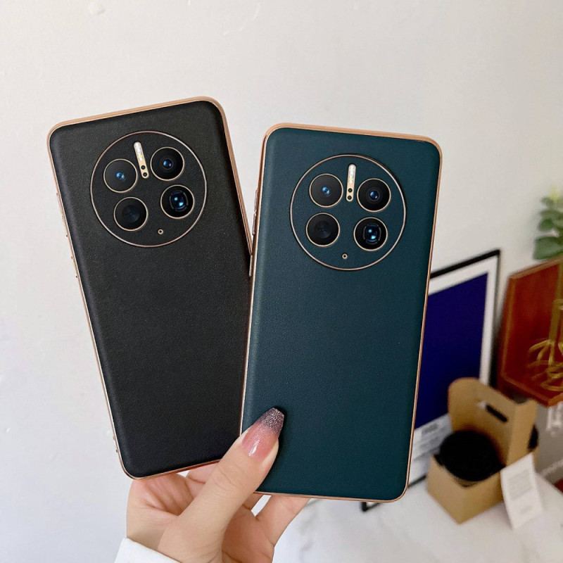 Capa Para Huawei Mate 50 Pro Cor De Couro Genuíno