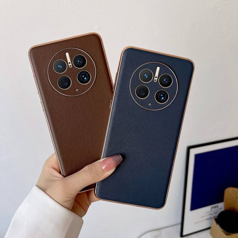 Capa Para Huawei Mate 50 Pro Cor De Couro Genuíno