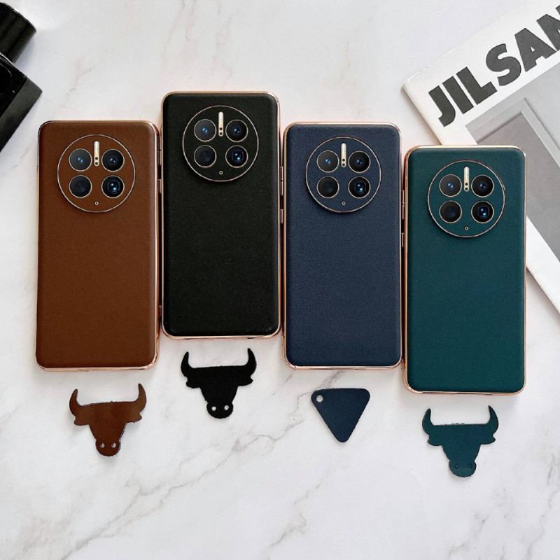 Capa Para Huawei Mate 50 Pro Cor De Couro Genuíno