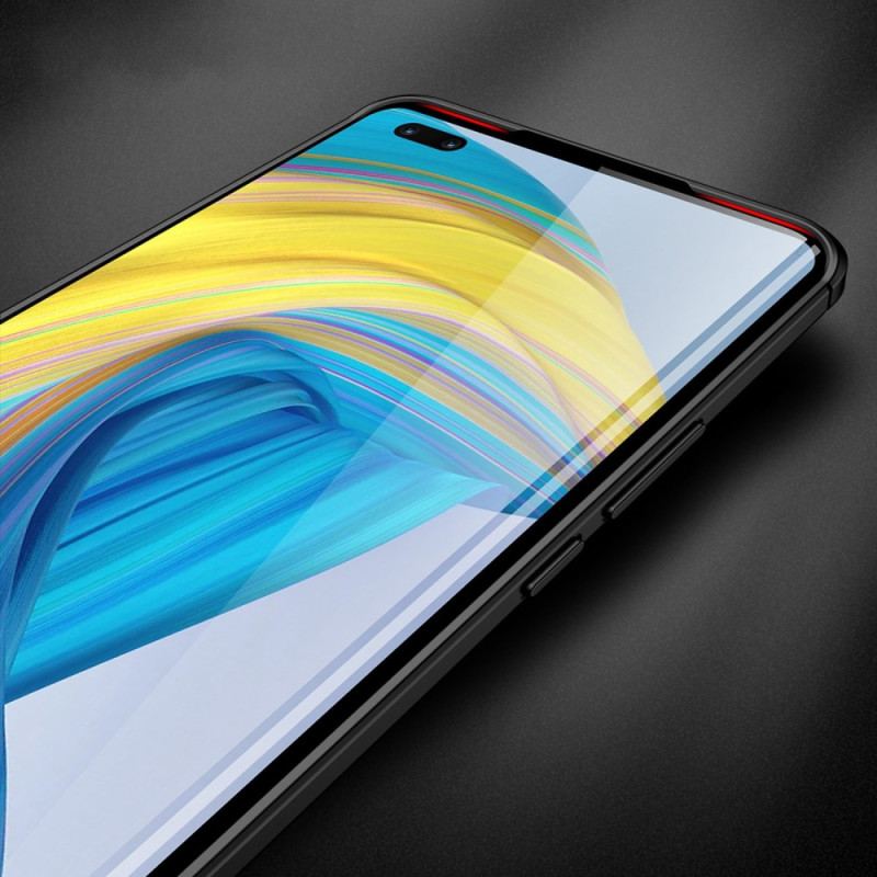 Capa Para Huawei Mate 50 Pro Linha Dupla Efeito Couro Litchi