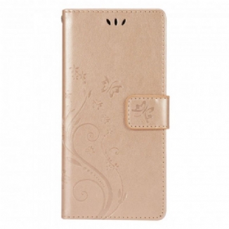 Capa De Couro Para Samsung Galaxy A42 5G Borboletas Ao Vento