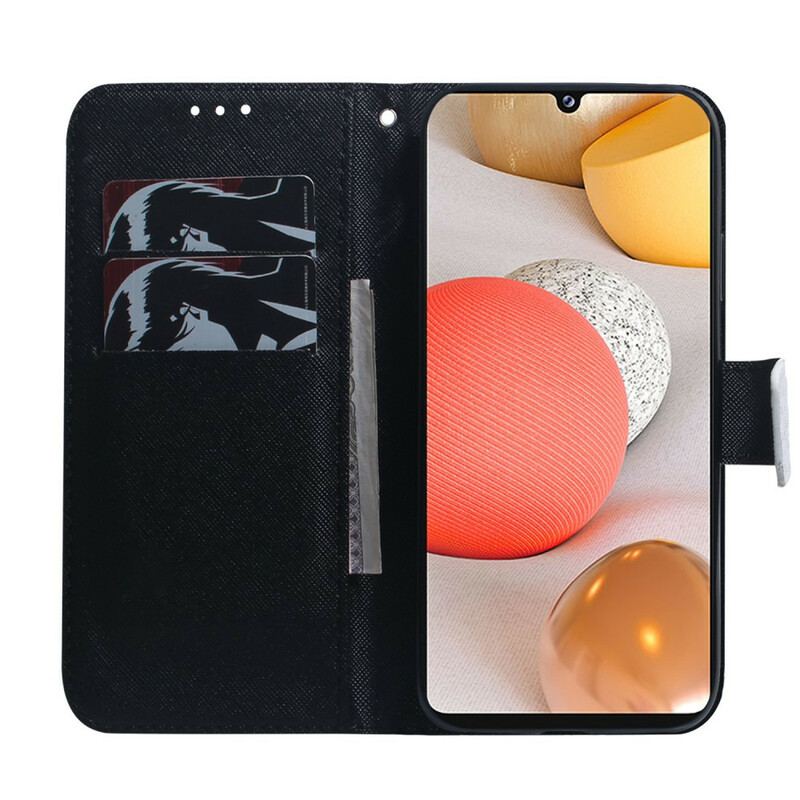 Capa De Couro Para Samsung Galaxy A42 5G Cara De Panda